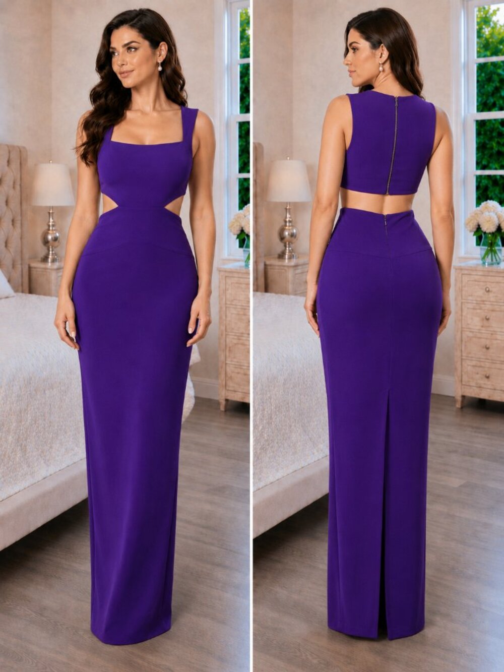 Nicole Miller Purple Felicity Queen of the Night Formal Gown $495
